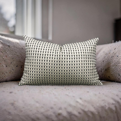 Dedar Lumbar Pillow White Cadillac 12X18" Knife Edge Cover