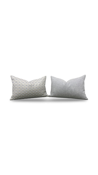 Dedar Lumbar Pillow Coriandoli Perla12x18" Knife Edge Cover