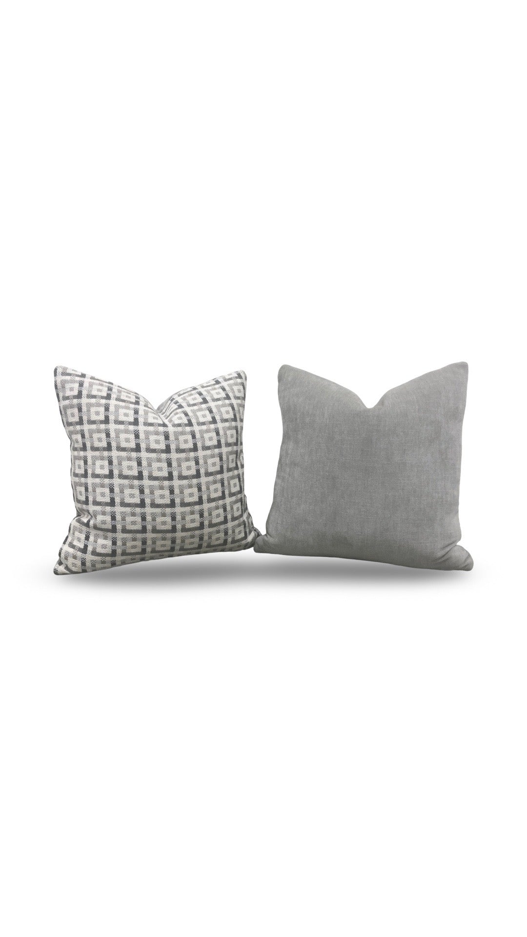 Dedar Greek Key Decorative Pillow Tete Silver 16x16" Knife Edge Cover