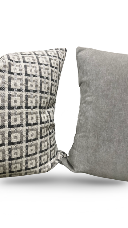 Decorative Pillow Casse Jacquard Geometric Print 22x22" Knife Edge Cover