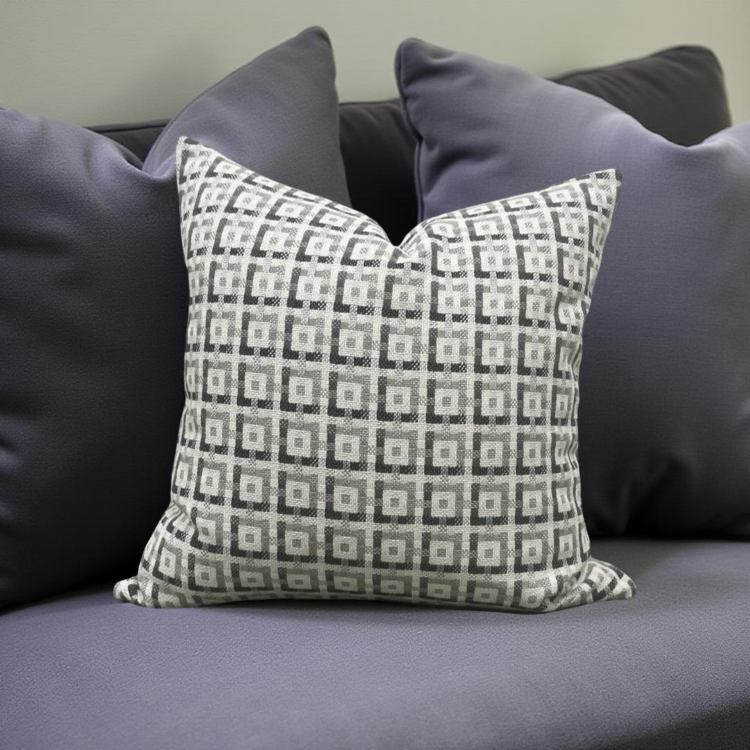 Decorative Pillow Casse Jacquard Geometric Print 22x22" Knife Edge Cover