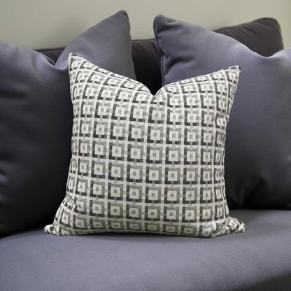 Decorative Pillow Casse Jacquard Geometric Print 22x22" Knife Edge Cover