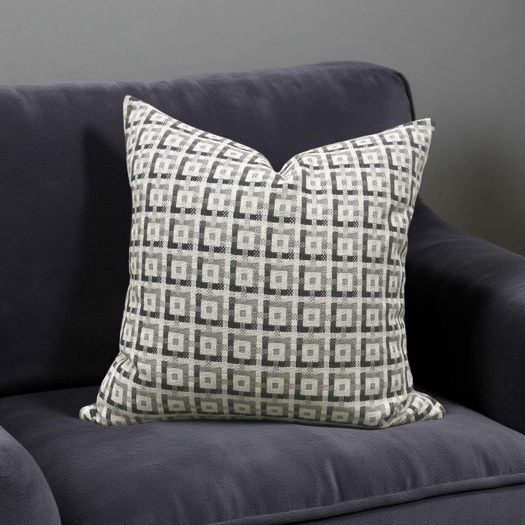 Decorative Pillow Casse Jacquard Geometric Print 22x22" Knife Edge Cover