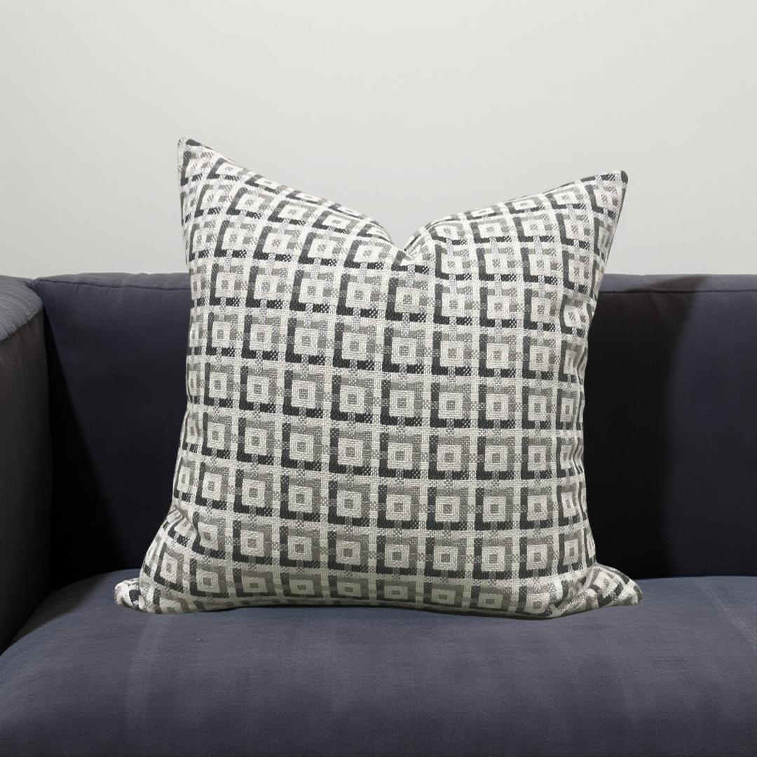 Decorative Pillow Casse Jacquard Geometric Print 22x22" Knife Edge Cover