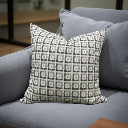 Decorative Pillow Casse Jacquard Geometric Print 22x22" Knife Edge Cover
