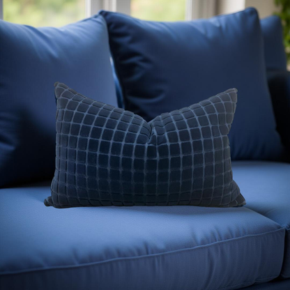 Designer Fabric Smalti Blue Grotto 12x18" Knife Edge Decorative Lumbar Pillow