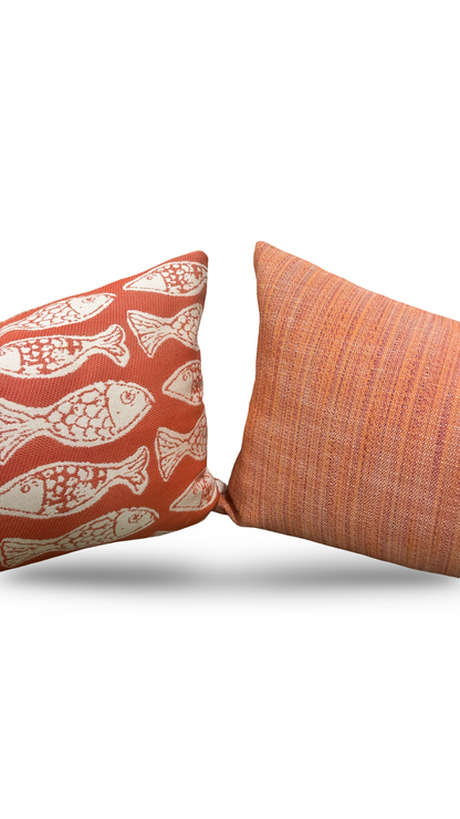 Designer Fabric Persimmon 12x18" Knife Edge Lumbar Pillow