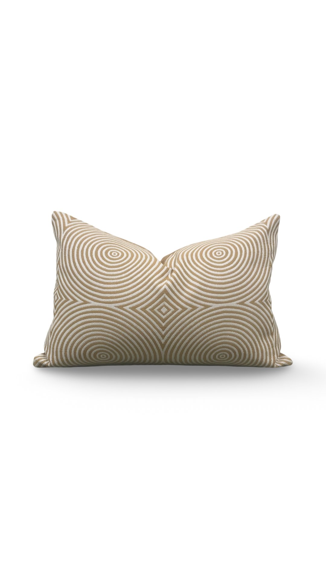 Designer Fabric Light Brown and Tan Velvet Swirls 12x18" Knife Edge Decorative Lumbar Pillow