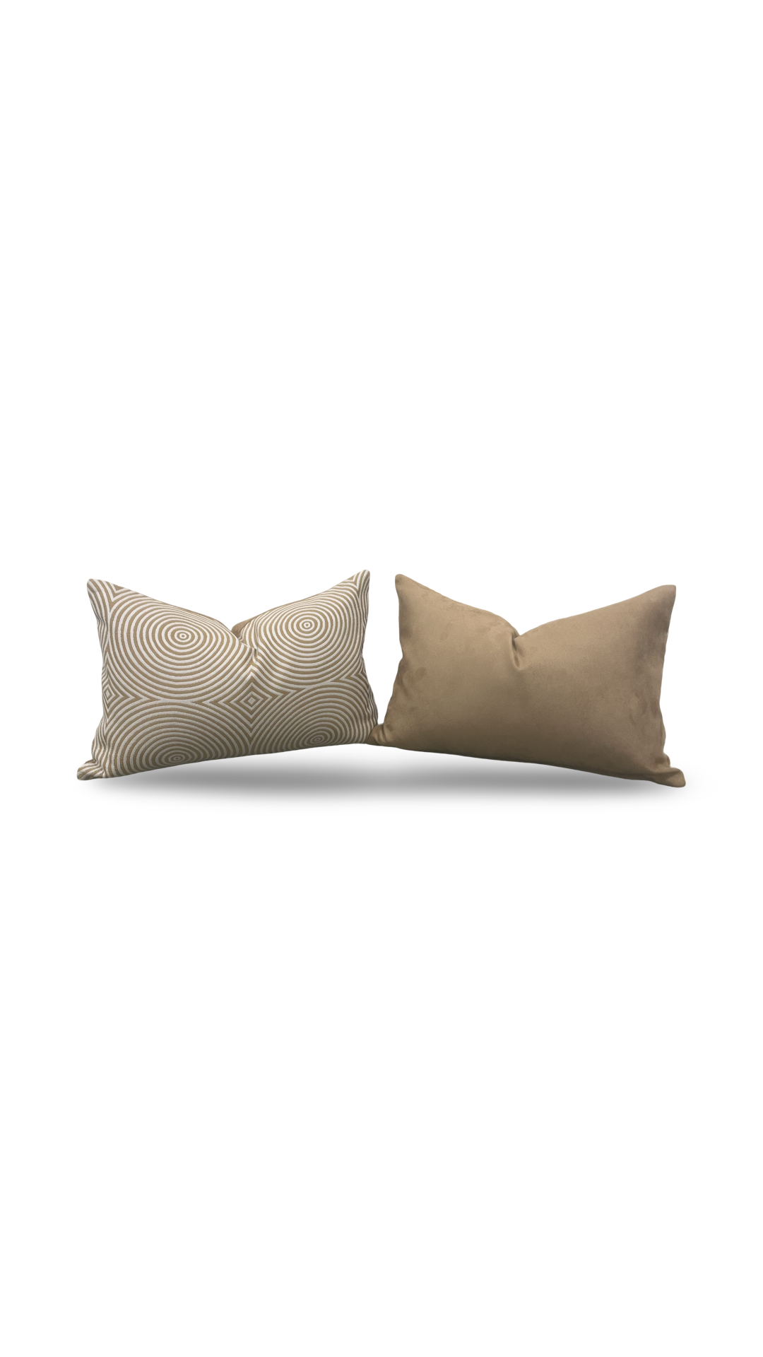 Designer Fabric Light Brown and Tan Velvet Swirls 12x18" Knife Edge Decorative Lumbar Pillow
