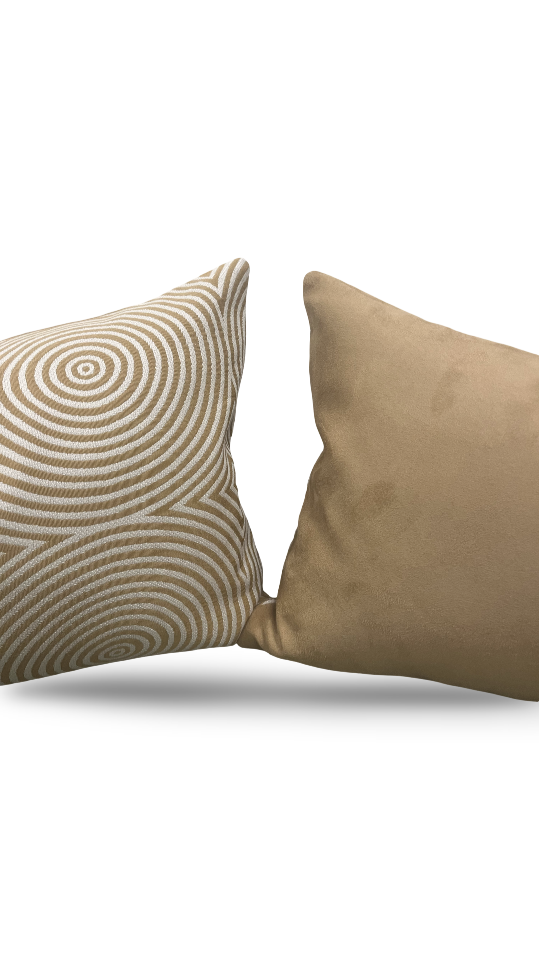 Designer Fabric Light Brown and Tan Velvet Swirls 12x18" Knife Edge Decorative Lumbar Pillow