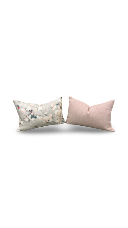 Elegant Pillow Floris Spring Rose - 12x18" Knife Edge Decorative Lumbar Pillow