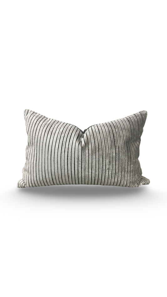 Luxury Pillow in Limbali Liquorice - 12x18" Knife Edge Lumbar Pillow