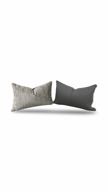 Luxury Pillow in Limbali Liquorice - 12x18" Knife Edge Lumbar Pillow