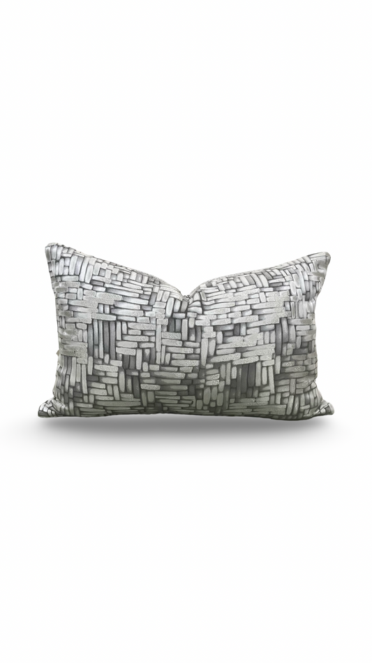 Designer Fabric Eduardo Mercury 12x18" Knife Edge Decorative Lumbar Pillow