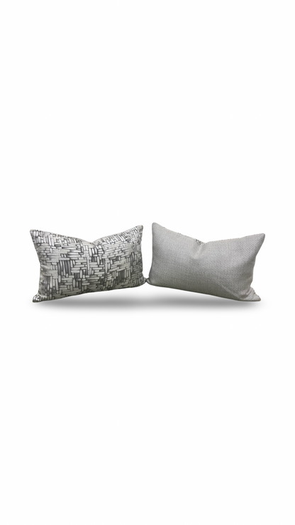 Designer Fabric Eduardo Mercury 12x18" Knife Edge Decorative Lumbar Pillow