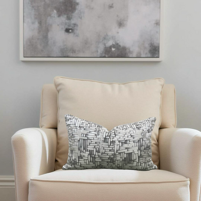 Designer Fabric Eduardo Mercury 12x18" Knife Edge Decorative Lumbar Pillow