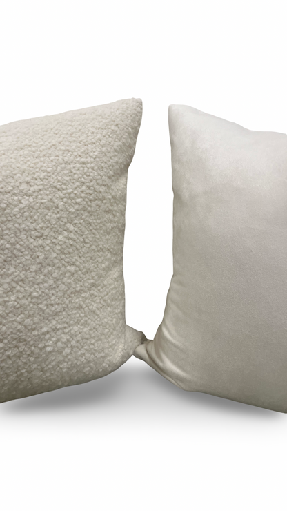 Elegant Pillow - Designers Guild Cormo Chalk 22x22" Knife Edge Decorative Throw Pillow