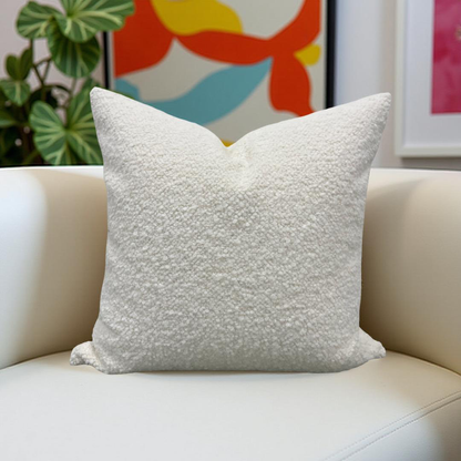 Elegant Pillow - Designers Guild Cormo Chalk 22x22" Knife Edge Decorative Throw Pillow