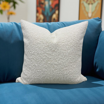 Elegant Pillow - Designers Guild Cormo Chalk 22x22" Knife Edge Decorative Throw Pillow