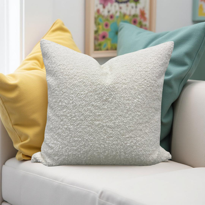 Elegant Pillow - Designers Guild Cormo Chalk 22x22" Knife Edge Decorative Throw Pillow