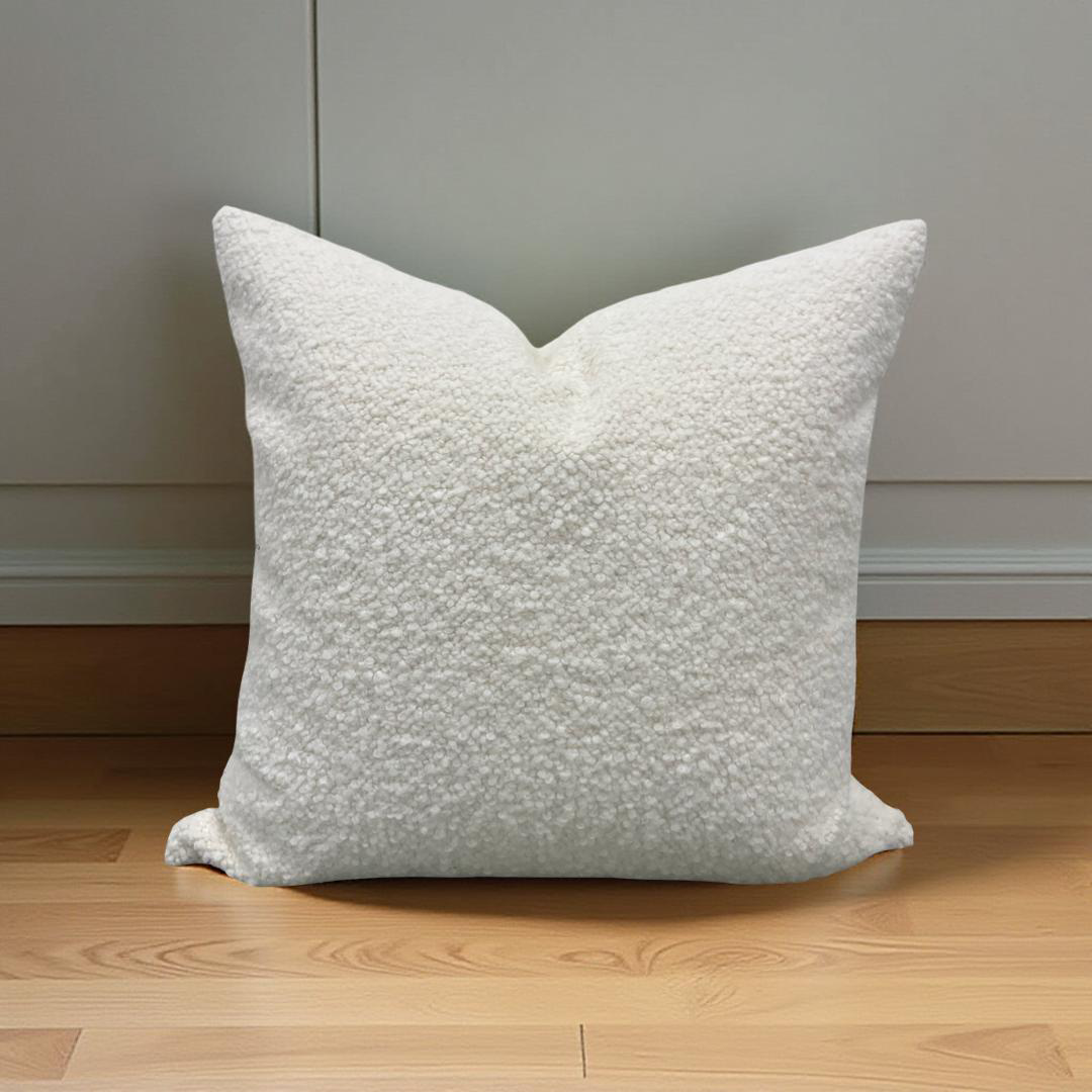 Elegant Pillow - Designers Guild Cormo Chalk 22x22" Knife Edge Decorative Throw Pillow