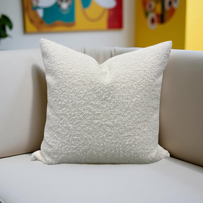 Elegant Pillow - Designers Guild Cormo Chalk 22x22" Knife Edge Decorative Throw Pillow