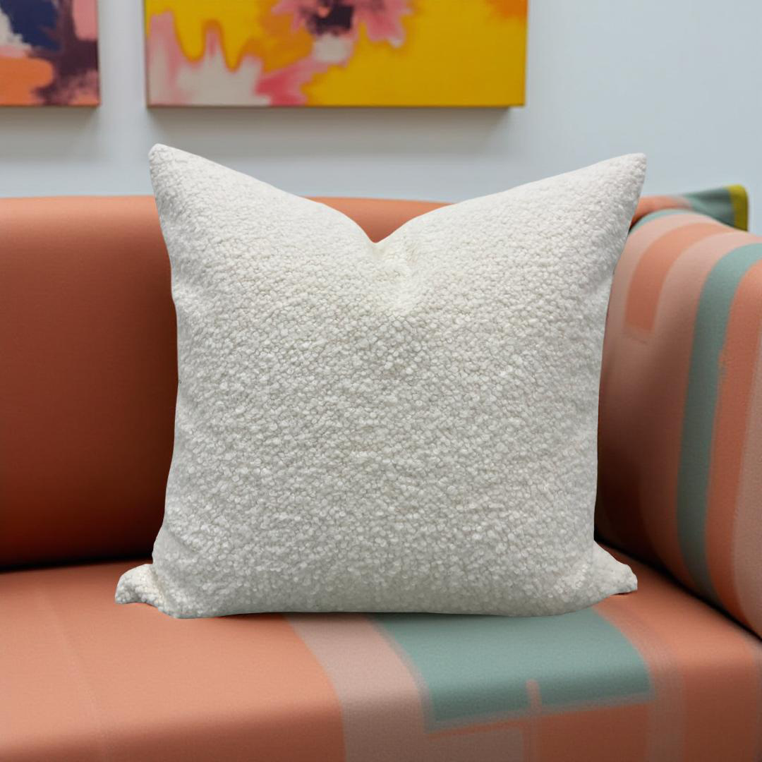 Elegant Pillow - Designers Guild Cormo Chalk 22x22" Knife Edge Decorative Throw Pillow