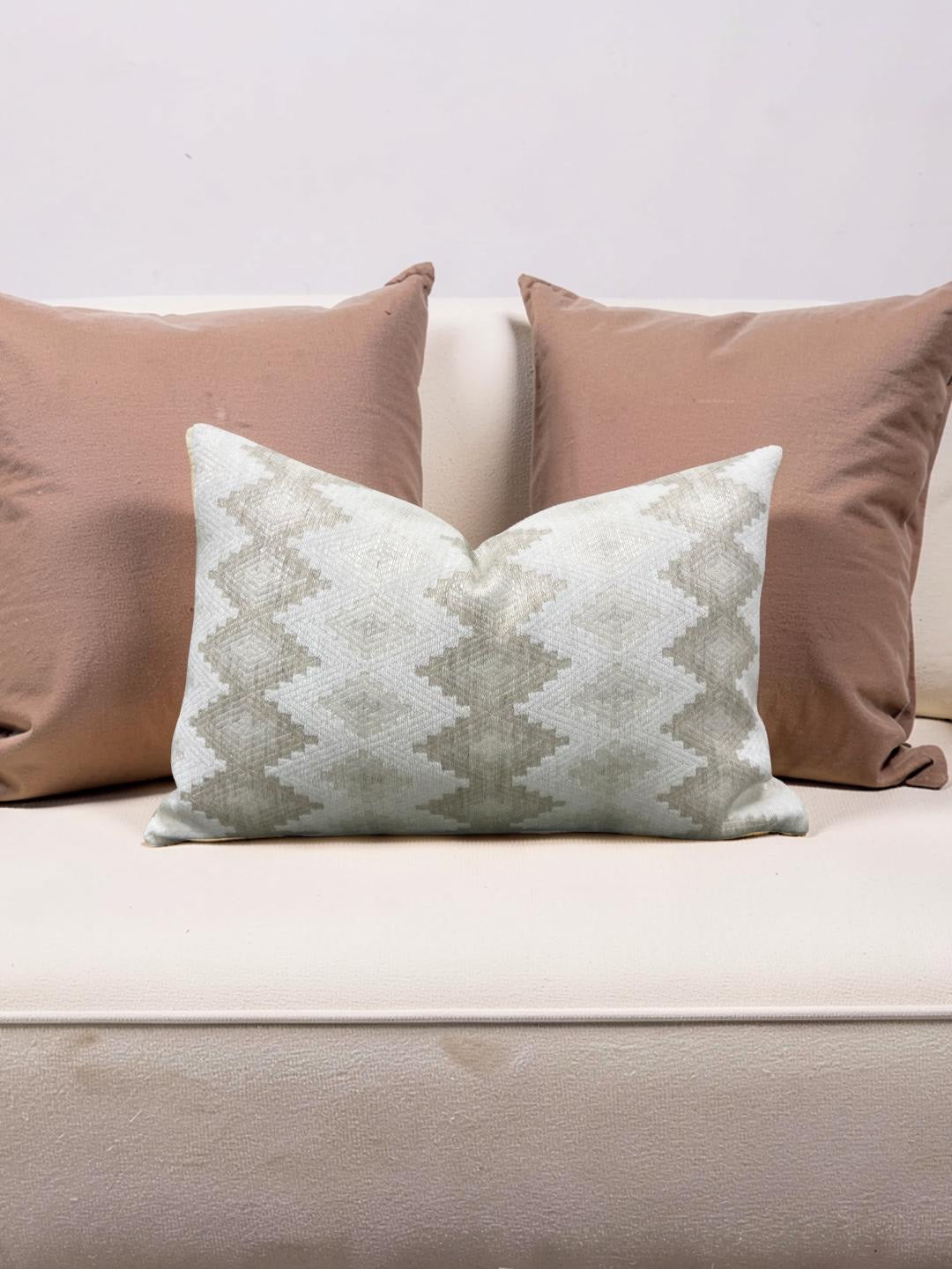 Designers Guild Lumbar Pillow Perzina Chalk 12x18" Knife Edge Cover