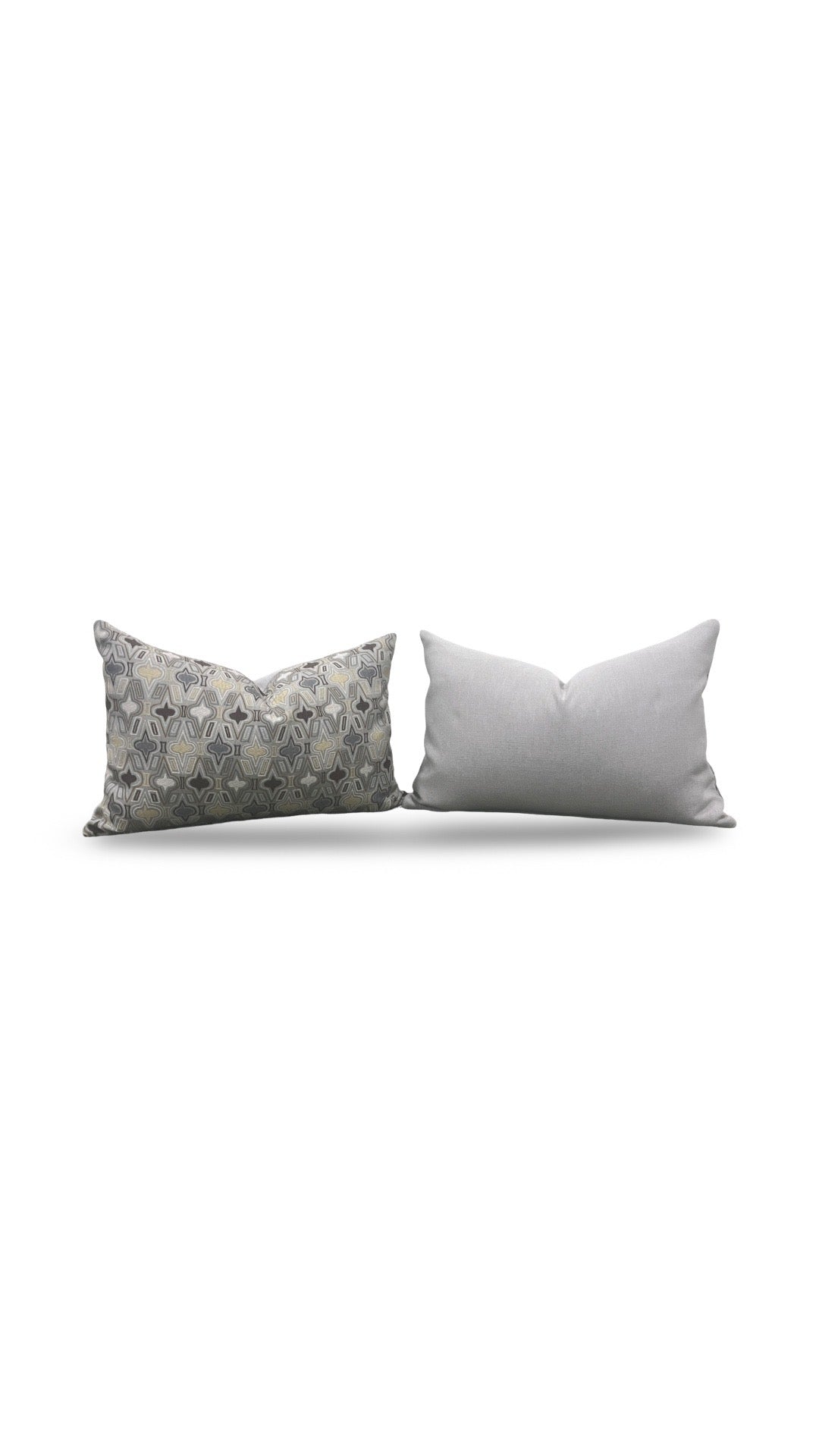 Donghia Casino Royale Lumbar Pillow Pewter 12x18" Knife Edge Cover