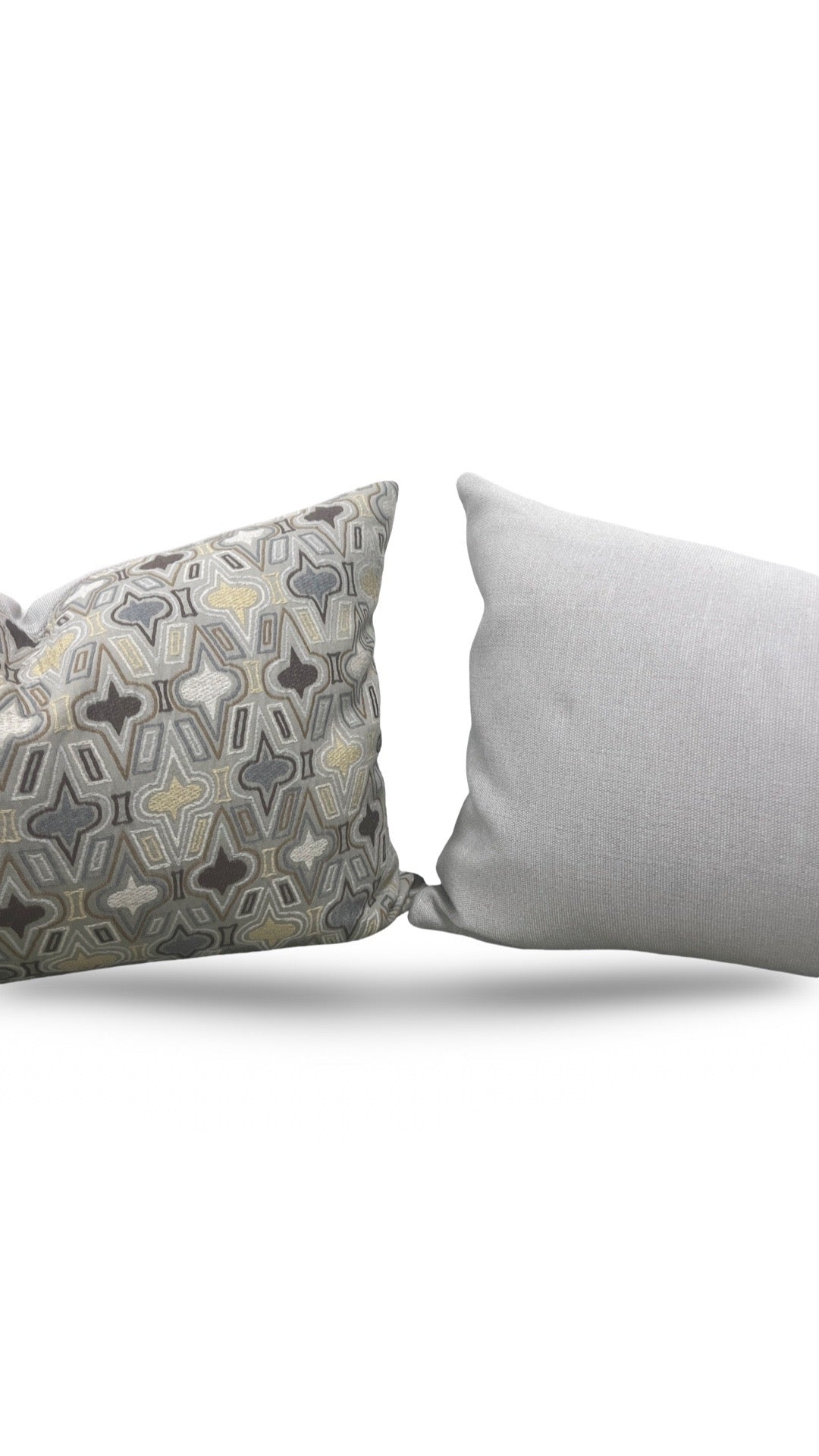 Donghia Casino Royale Lumbar Pillow Pewter 12x18" Knife Edge Cover