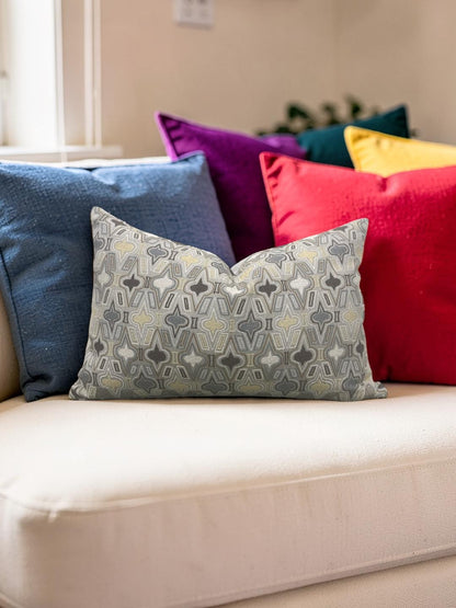 Donghia Casino Royale Lumbar Pillow Pewter 12x18" Knife Edge Cover