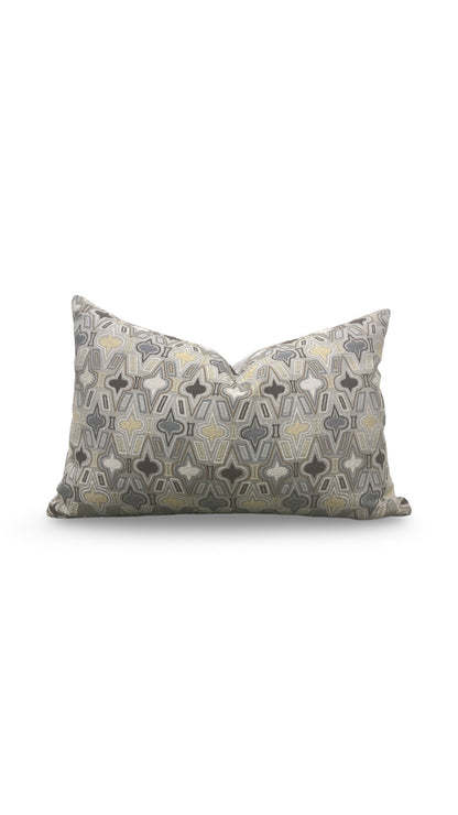 Donghia Casino Royale Lumbar Pillow Pewter 12x18" Knife Edge Cover