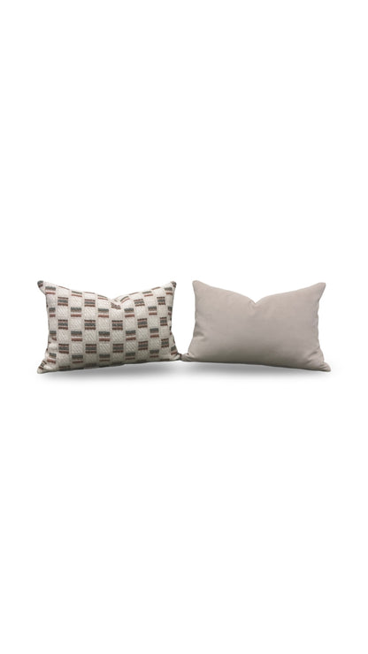 Maxwell Fabric Lumbar Pillow Etta Rose 12x18" Knife Edge Cover