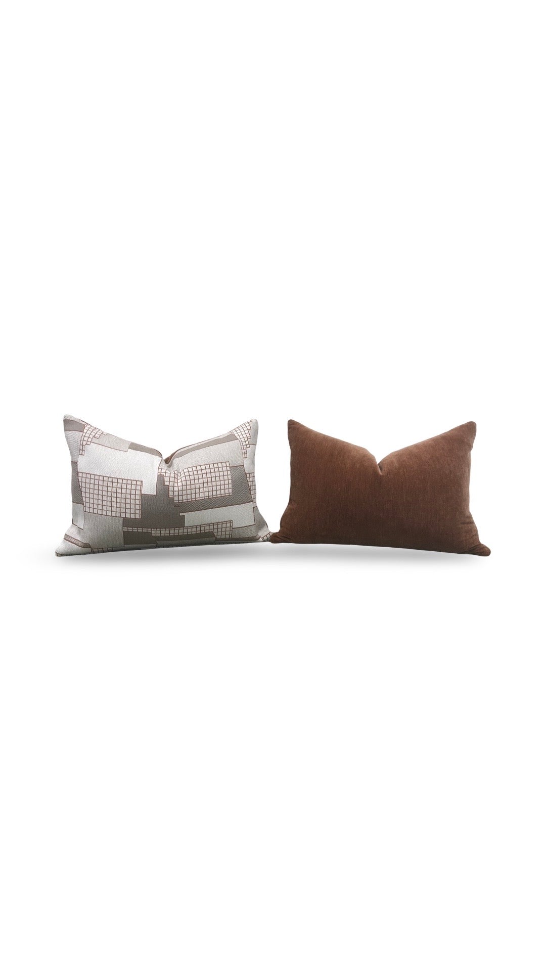 Elitis Lumbar Pillow Archiutopia with Copper back 12x18" Knife Edge Cover