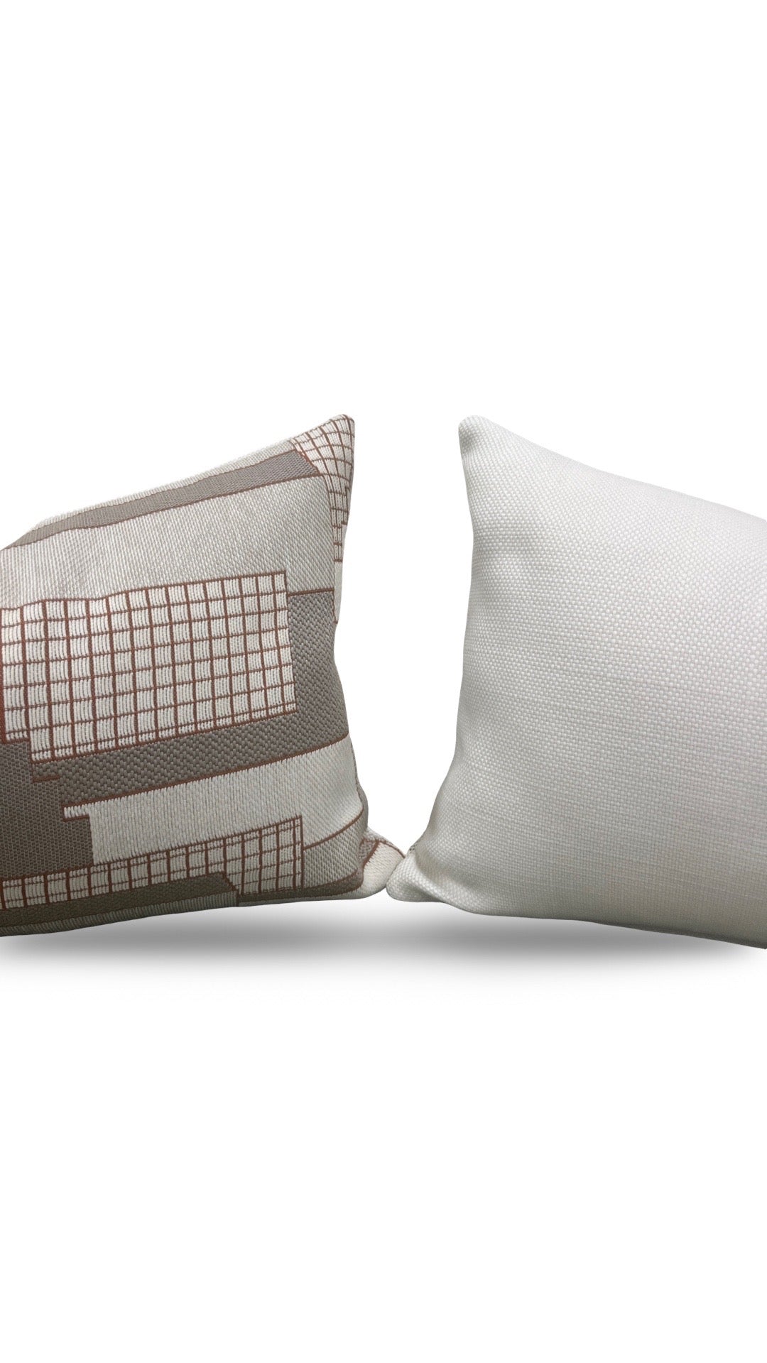 Elitis Lumbar Pillow Archiutopia with Cream back 12x18" Knife Edge Cover