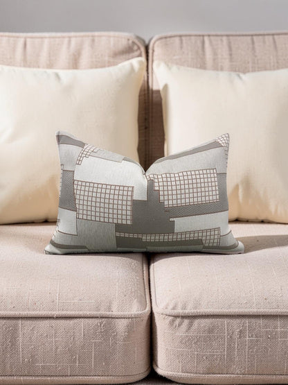 Elitis Lumbar Pillow Archiutopia with Copper back 12x18" Knife Edge Cover