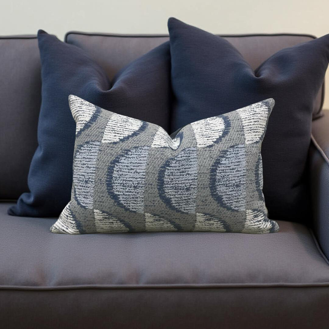 Lumbar Pillow Half Moon Helio 12x18" Knife Edge Cover