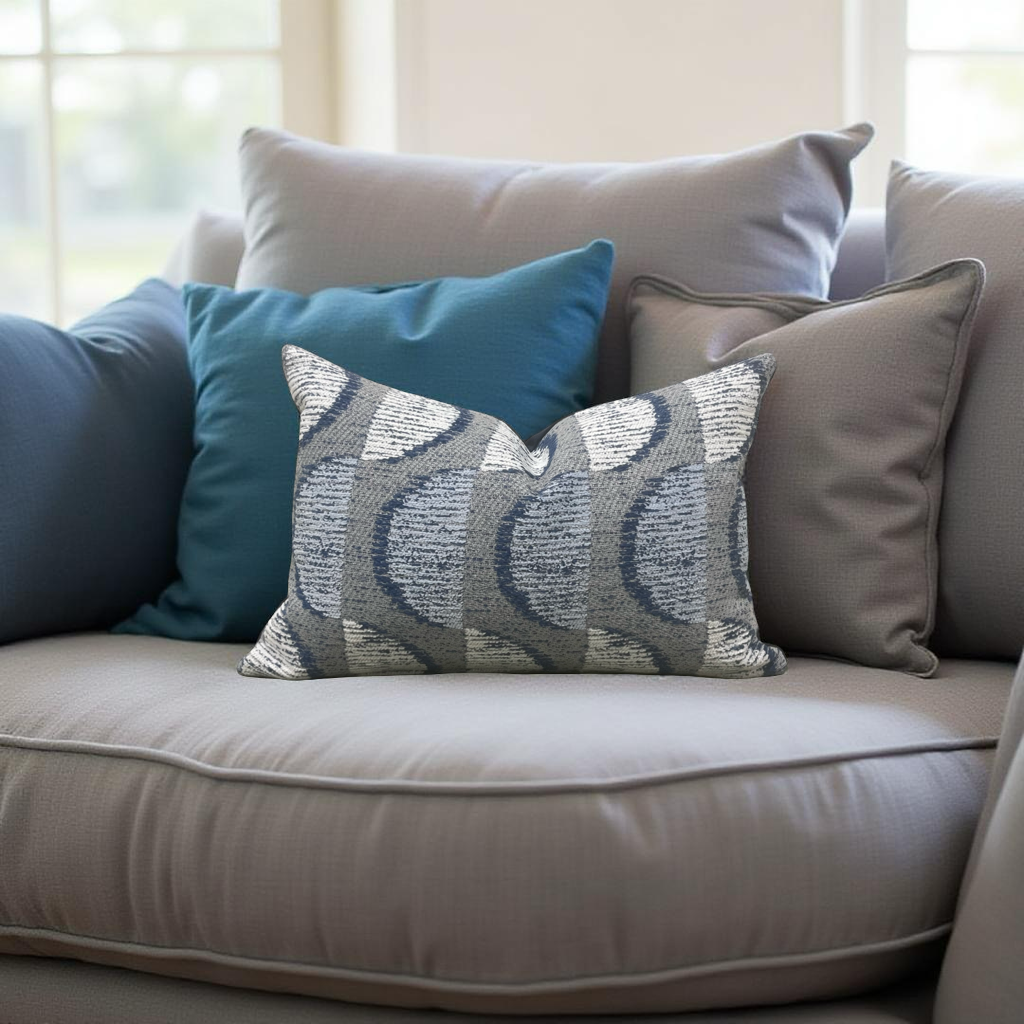 Lumbar Pillow Half Moon Helio 12x18" Knife Edge Cover