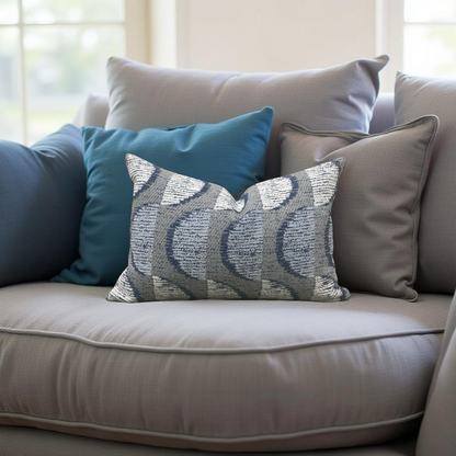 Lumbar Pillow Half Moon Helio 12x18" Knife Edge Cover