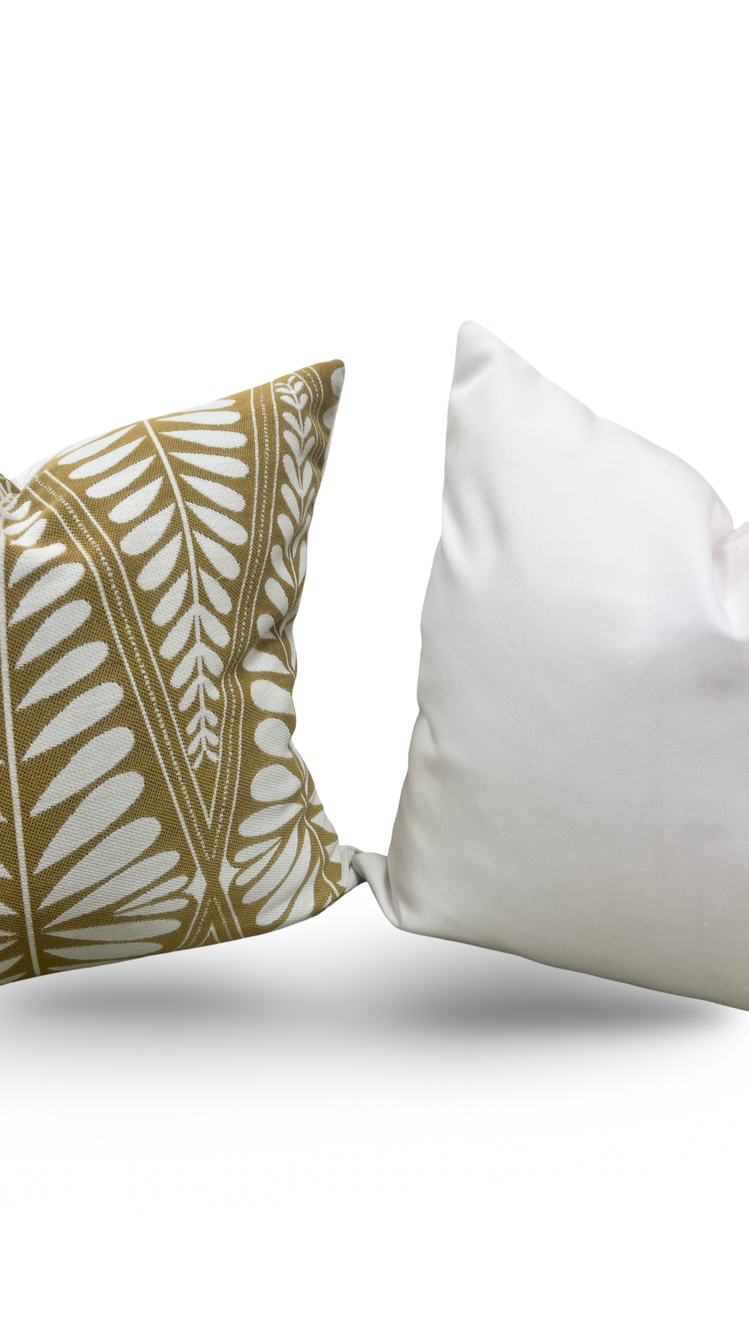 Designer Fabric Moi Marche Out Gold 18x18" Knife Edge Decorative Throw Pillow