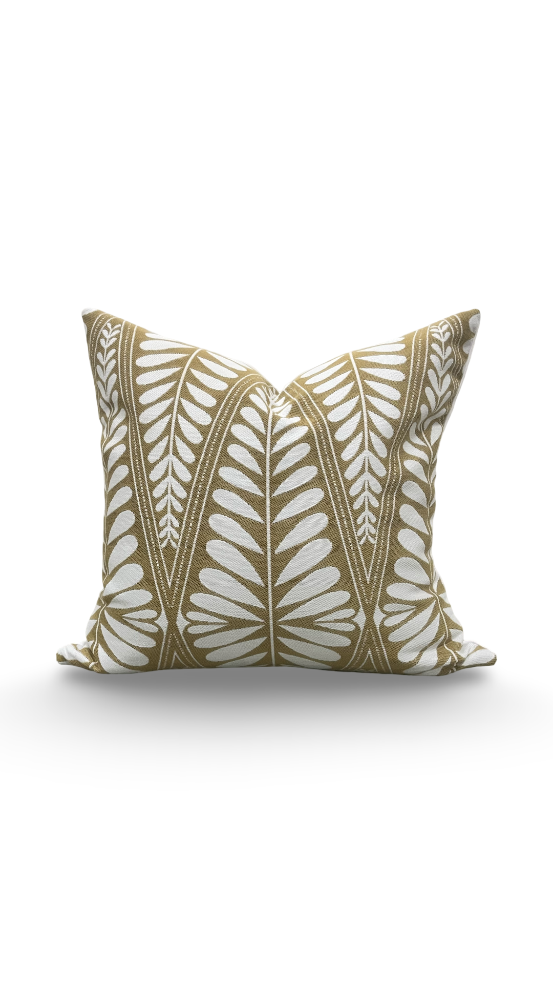 Designer Fabric Moi Marche Out Gold 18x18" Knife Edge Decorative Throw Pillow