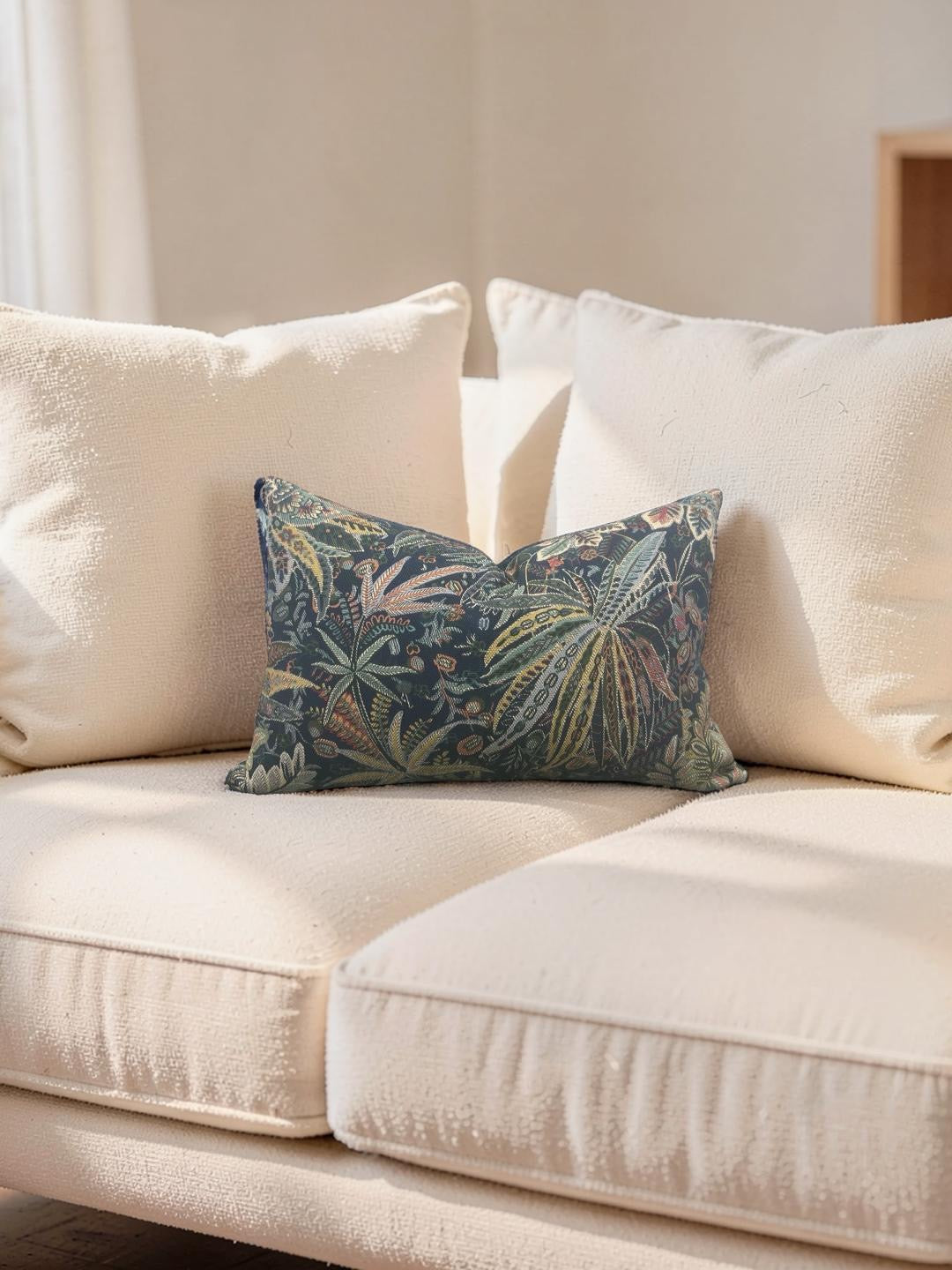 Lumbar Pillow Persian Voyage Lichen 12x18" Knife Edge Cover