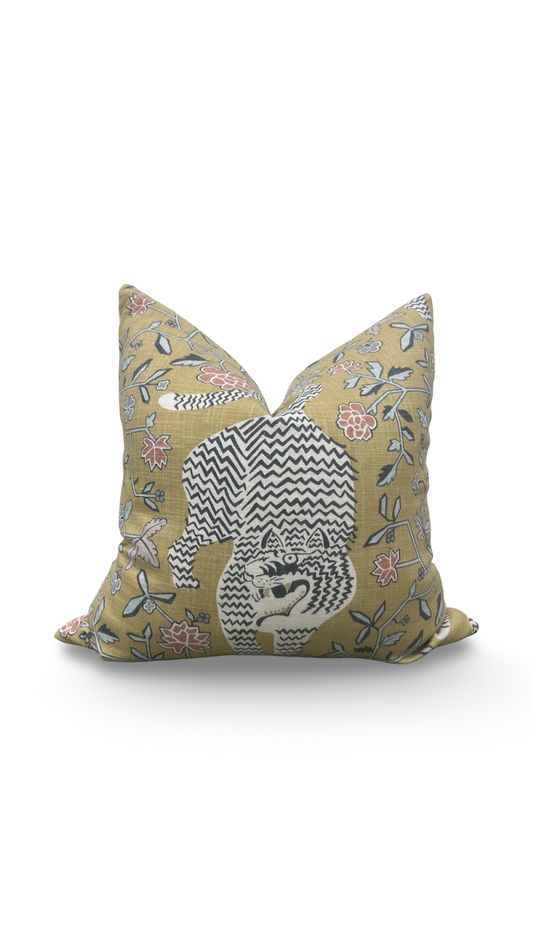 Decorative Pillow Troyes Ochre 22x22" Knife Edge Cover