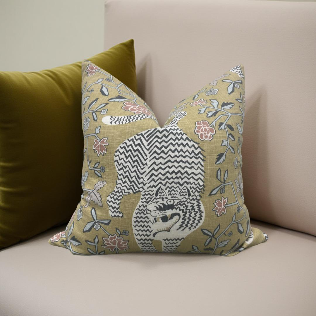 Decorative Pillow Troyes Ochre 22x22" Knife Edge Cover