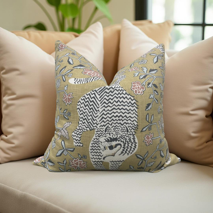 Decorative Pillow Troyes Ochre 22x22" Knife Edge Cover