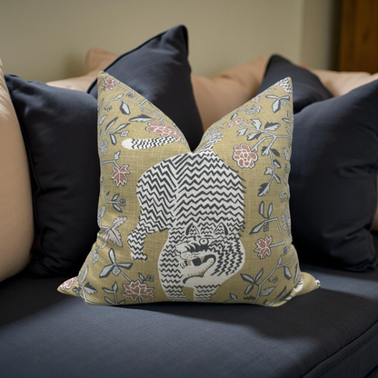 Decorative Pillow Troyes Ochre 22x22" Knife Edge Cover