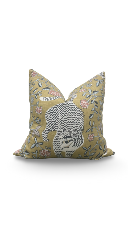 Decorative Pillow Troyes Ochre 22x22" Knife Edge Cover