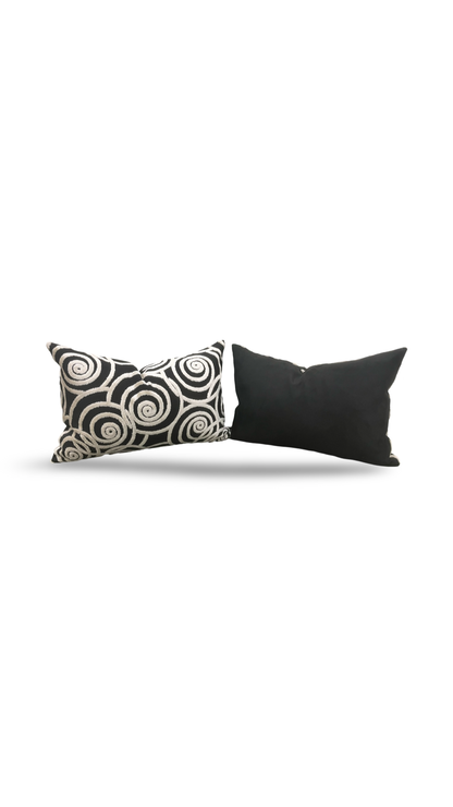 Swing Velvet Jet 12X18" Knife Edge Decorative Lumbar Pillow
