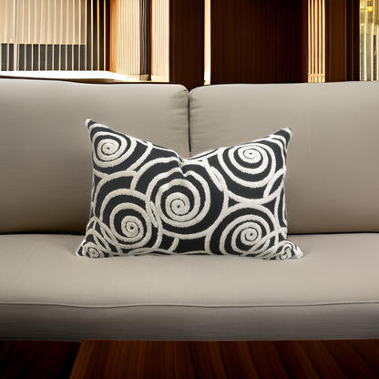 Swing Velvet Jet 12X18" Knife Edge Decorative Lumbar Pillow