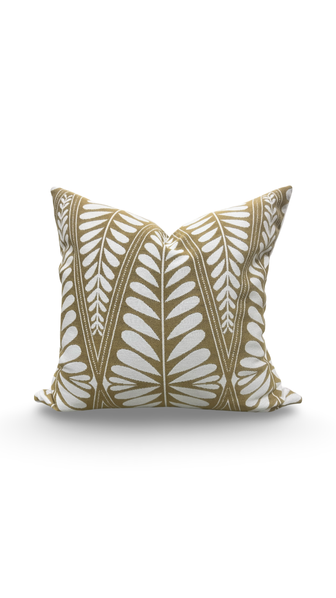 Designer Fabric Moi Marche Out Gold 18x18" Knife Edge Decorative Throw Pillow